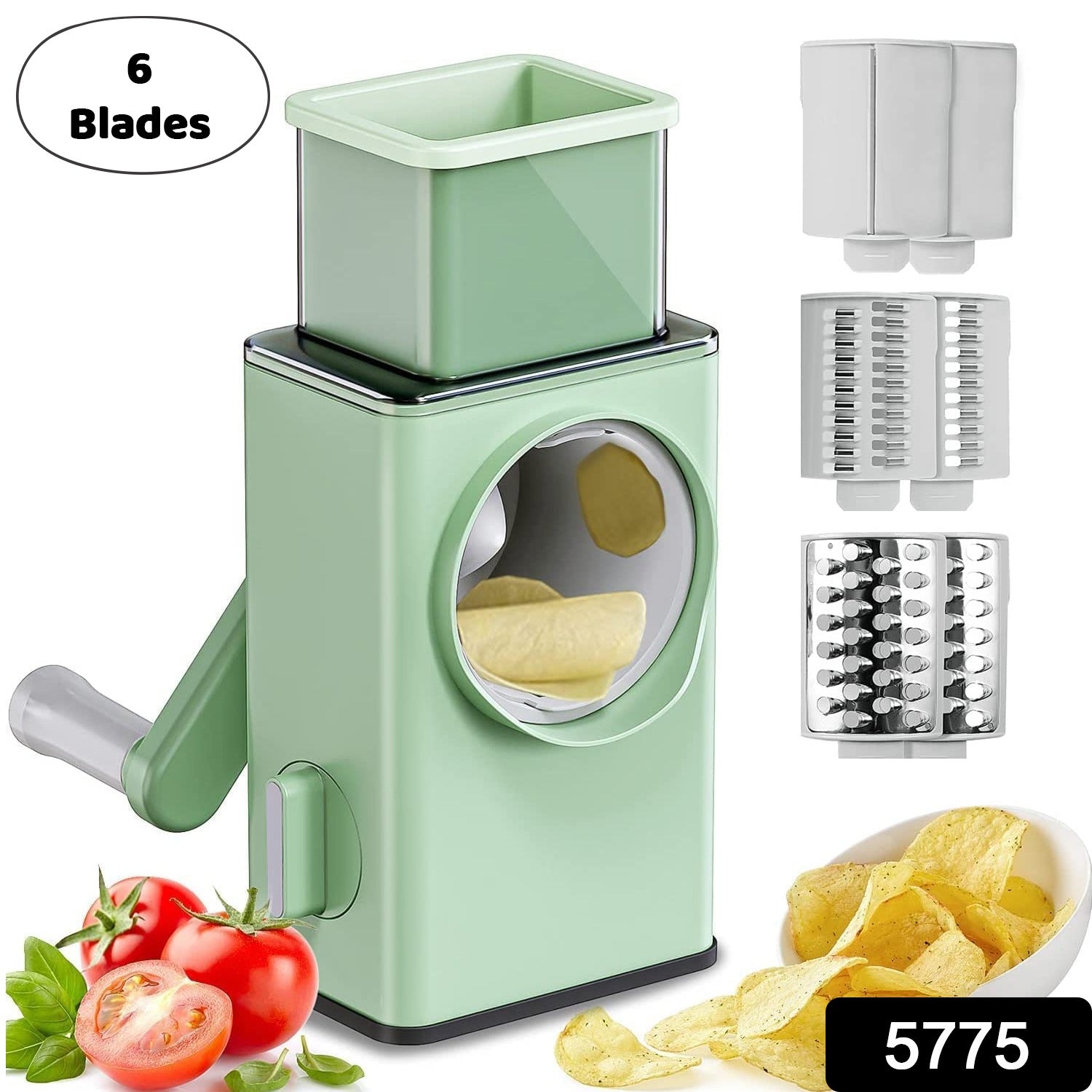 Stainless Steel Vegetable Chopper with 6 Blades - Kitchen Mandoline Slicer Stainless Steel Vegetable Chopper with 6 Blades - Kitchen Mandoline Slicer